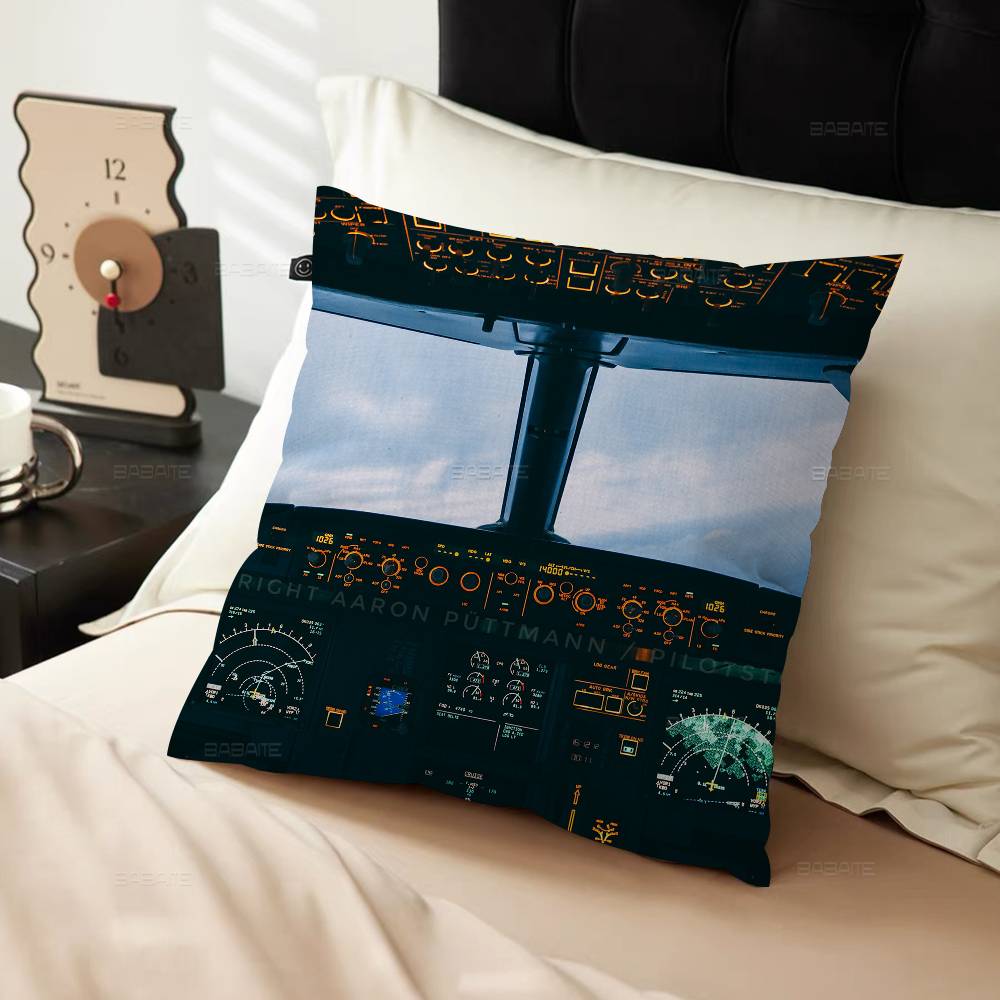 Aircraft Cockpit Personalized Pillow Cover Kids Bedroom Wild Party Decor Pillowcase Kid Birthday Shower Gift
