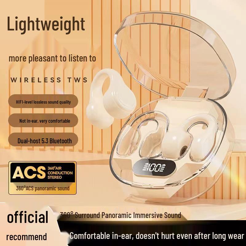 Bluetooth Bone Conduction Sports Earbuds with Digital Display