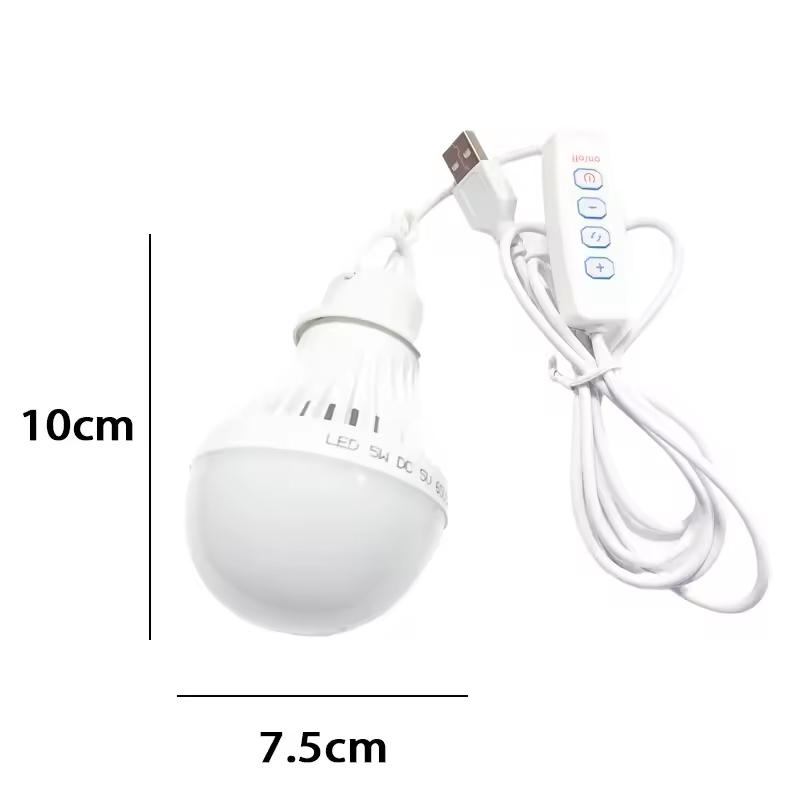 5V Led Camp Light Usb Emergency Bulb 3 Color Dimmable Hanging Tent Lamp for Work BBQ Fishing Repair Out Door Camping Equipment