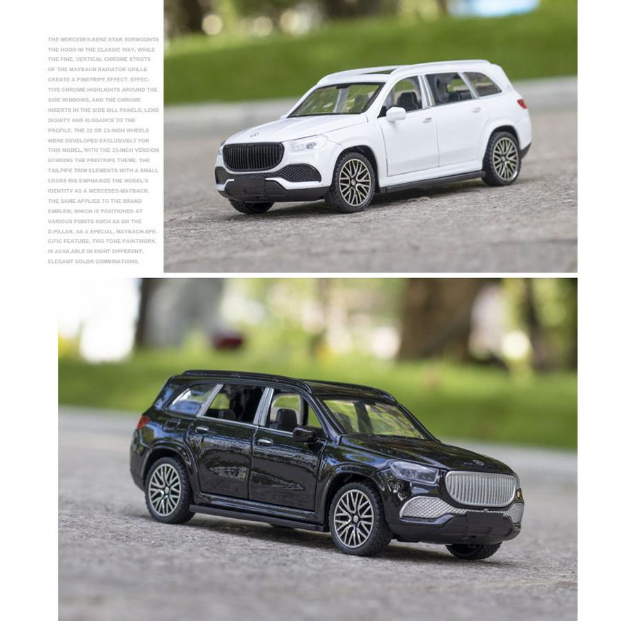 1/32 Scale Benz GLS600 Diecast Car Model Toy, Pull Back Toy Vehicle with Sound and Light for Kids Toddler Boys Girls Gift Collection