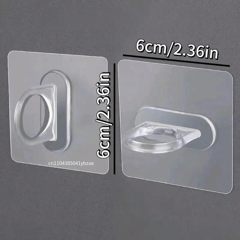 1-20pcs Self-adhesive Round Hooks Multi-Purpose Wall-Mounted Hooks Free Punching Storage Racks for Bathroom Kitchen Ring Hange