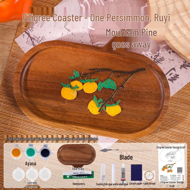 Children's Day Cloisonné Enamel Coaster DIY Kit - Chinese Style Tea Mat for Parent-Child Activities