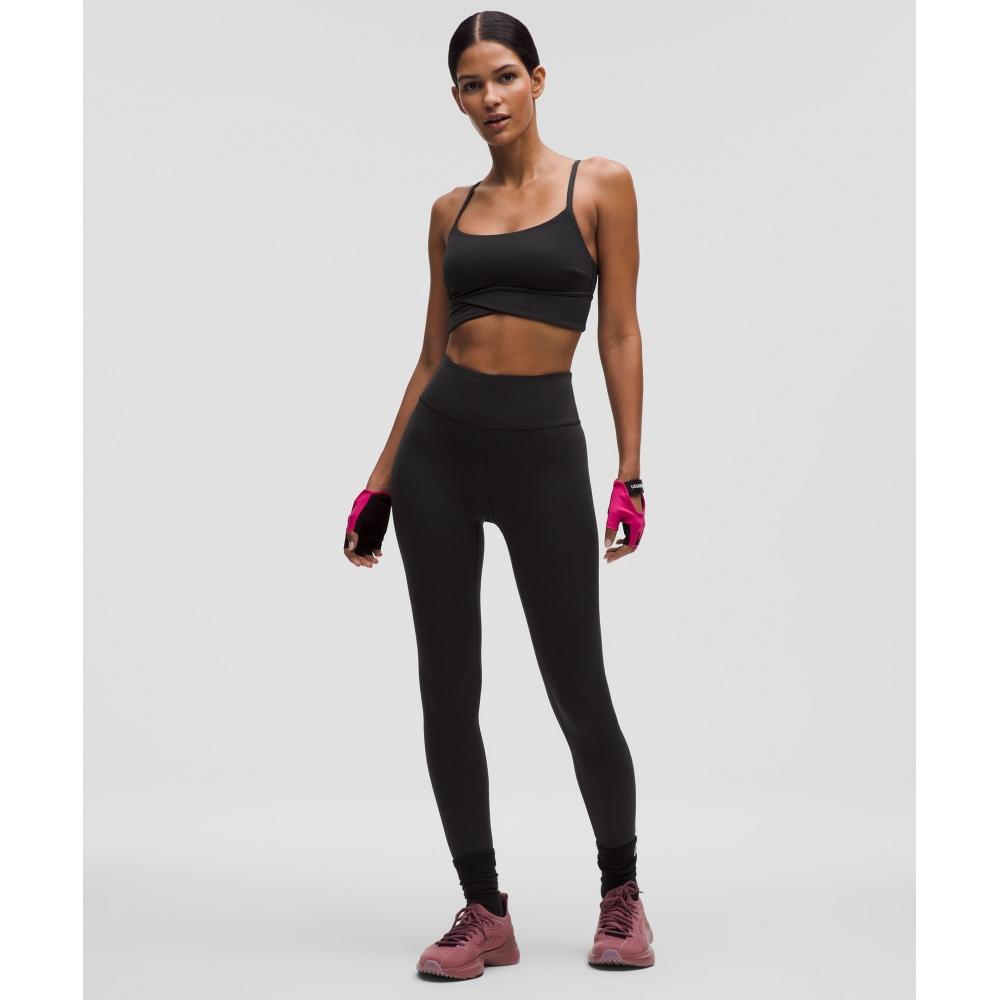 Lululemon WunDer Train Strappy WrappeD Bra  Light Support  C D Cup blaCk