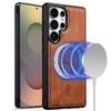 LC.IMEEKE L6 For Samsung Galaxy S23 Ultra Case PU Leather Coated PC TPU Phone Cover Magnetic Case