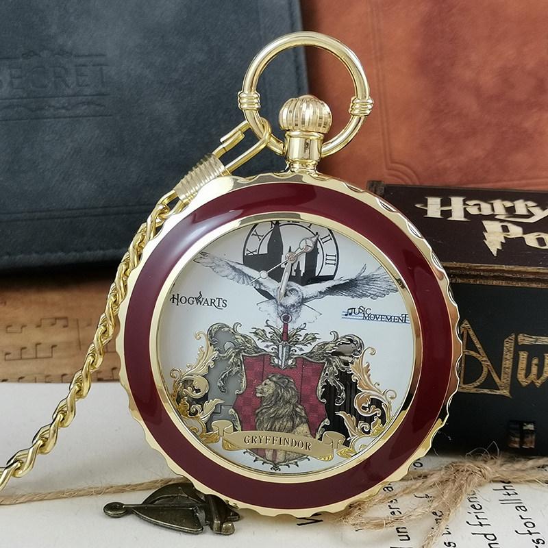 Anime Harry Pocket Watch Potter Cosplay Music Pocket Watch Quartz Pendant Clock Toys