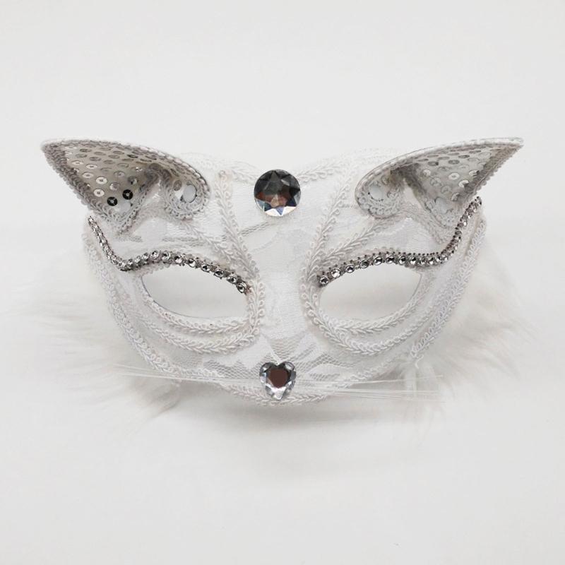 Cats Lace Mask Cosplay Mask Half Face Sexy Fox Face Mask Night Club Shows Dance Role Playing Prop  Lace Mask Masquera