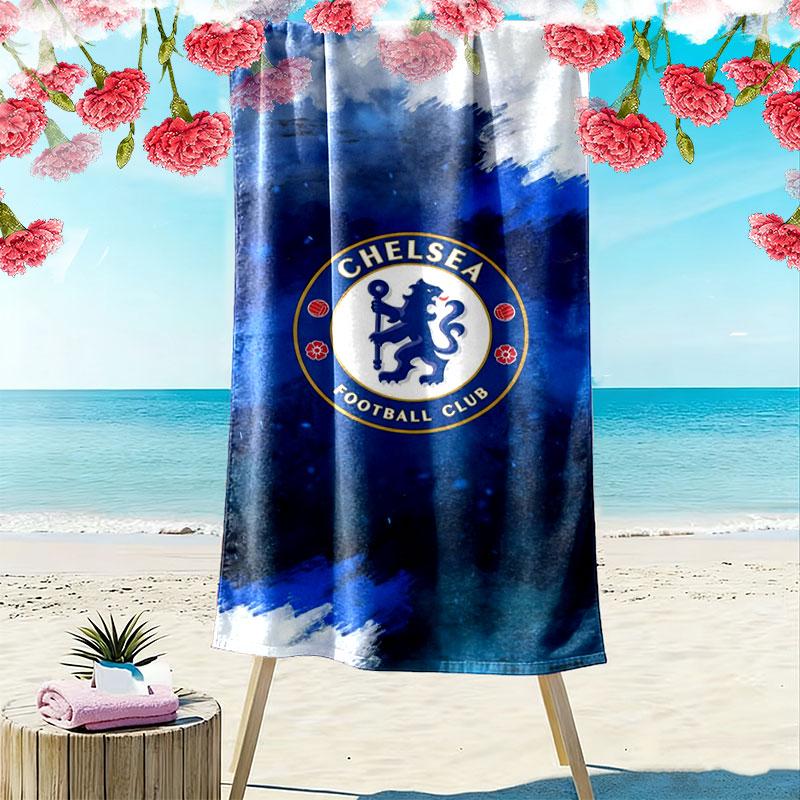 Chelsea F Print Beach Towel, Large Soft Quick Dry Towel for Beach Camping Swimming