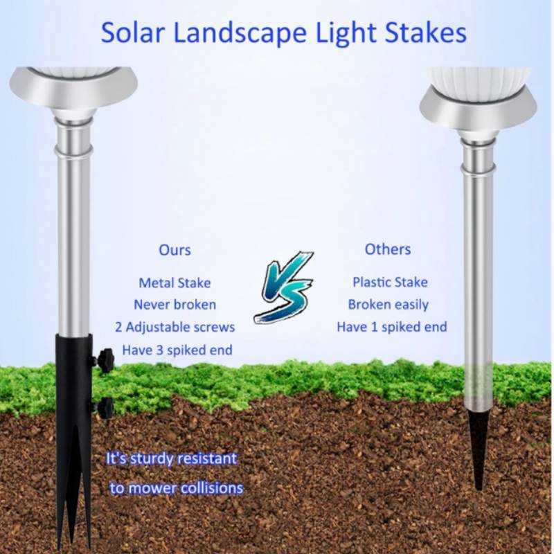 Steel Solar Lawn Stake With Flame Pattern For Garden And Yard Decor