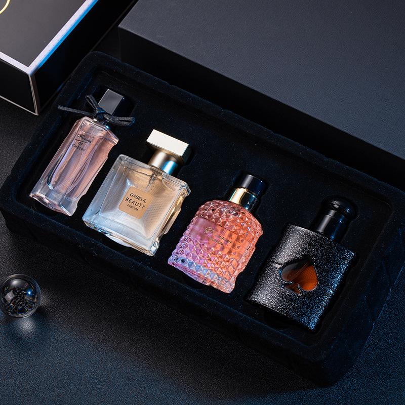 Gift Box Women's Perfume Four-piece Set Perfume Lasting Light Fragrance Recommended Perfume Women