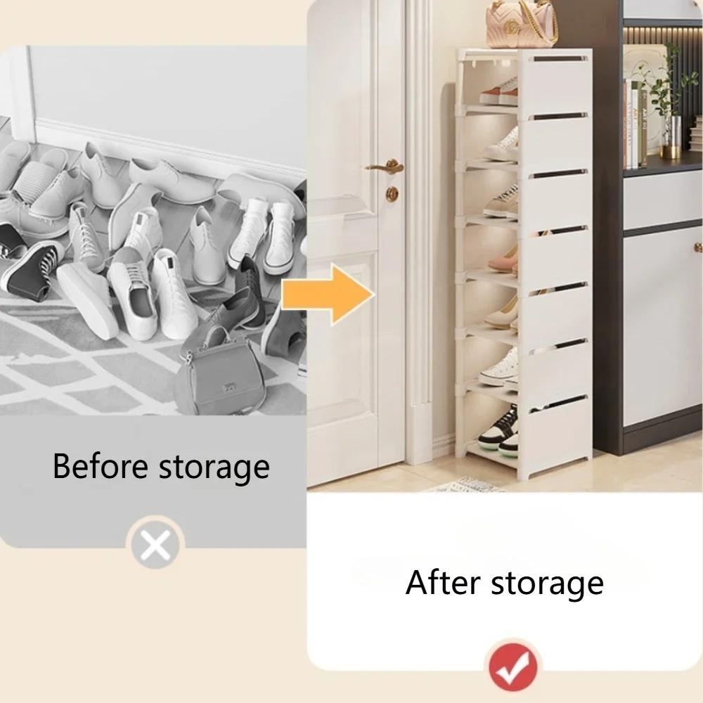 Mehrschichtiges Schuhregal für den Haushaltsgebrauch Aufbewahrungsregal Multifunktional Staubdicht Großes Fassungsvermögen Kreative Kombination Schuhschrank