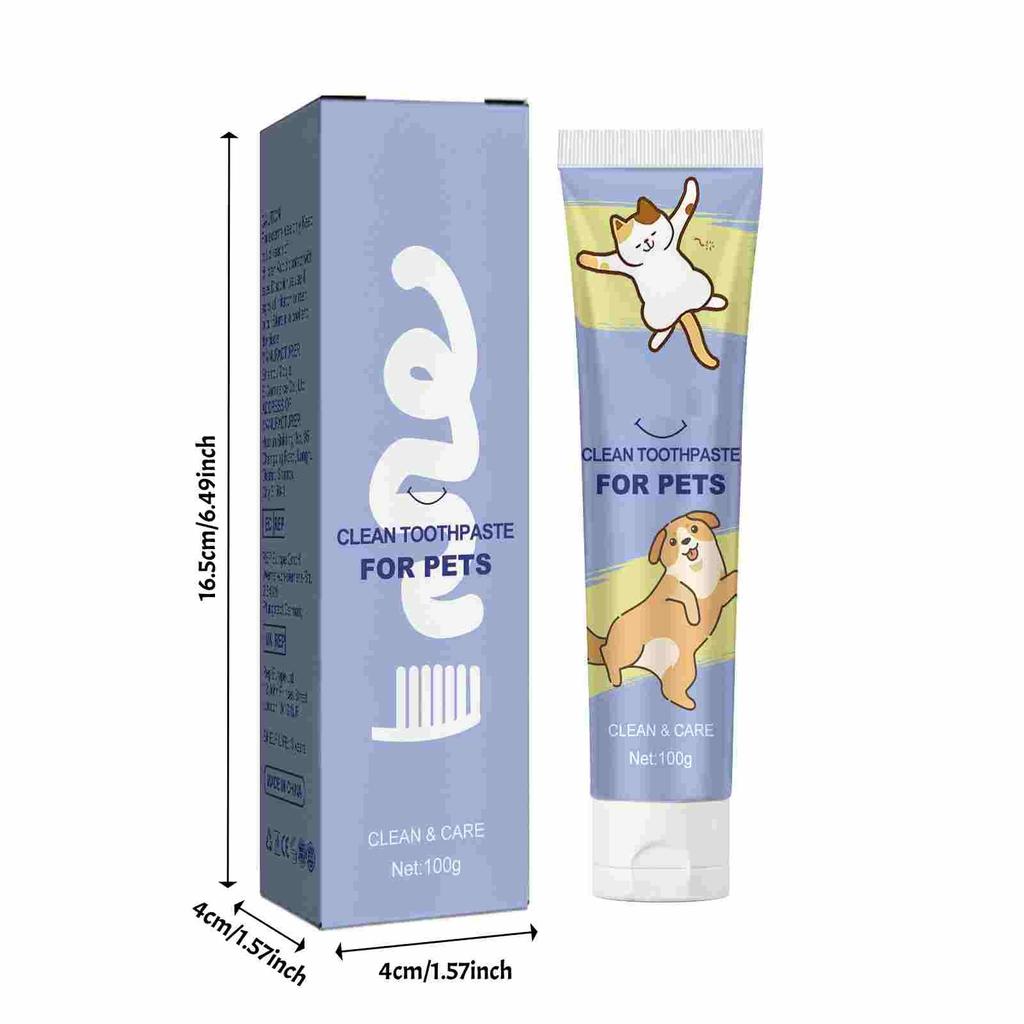 Pet Toothpaste Toothbrush Set Natural Ingredients Double-Headed Toothbrush Cleans Oral Protection Teeth Gums For Cats And Dogs