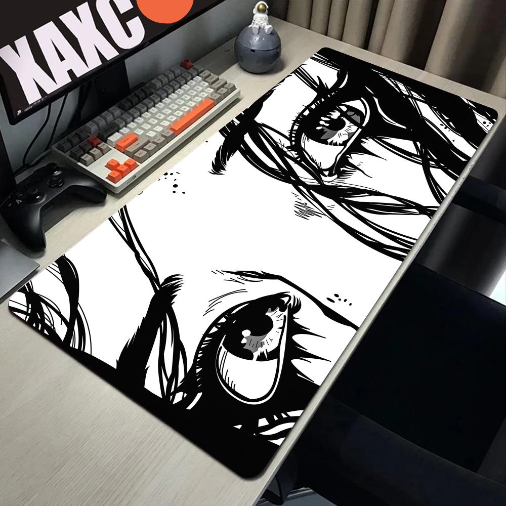 Anime Eyes MousePad - Large Manga GirlDeskMat Cute HD Desk Pad Extended Gaming Keyboard Mats Large XXL Gamer Mousepad 90x40