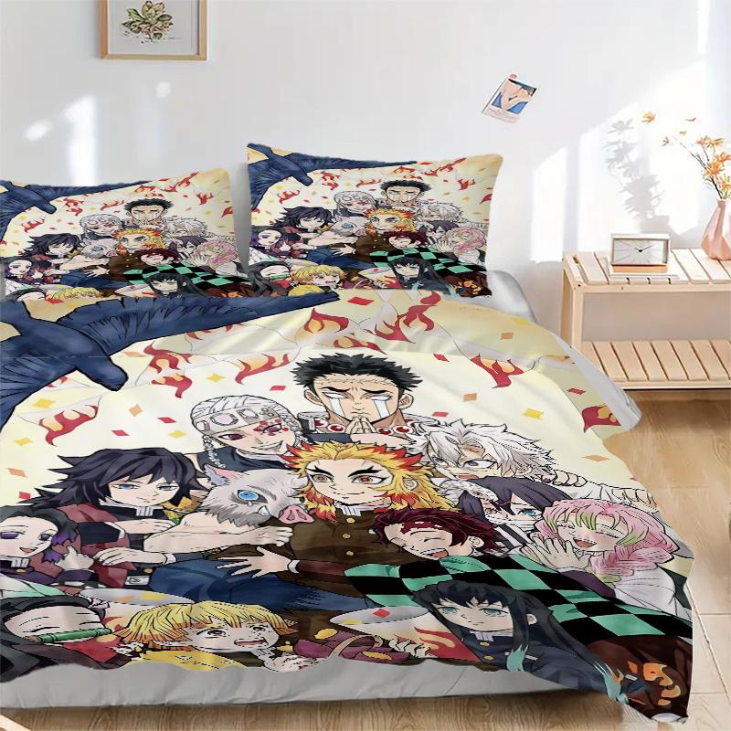 

3pcs Demon Slayer Anime Characters Festival Gift Set-Home Decor Bedding Suit for Bedroom, Guest Room, Living Room, Hotel-Suitable for Fans, 135x200cm