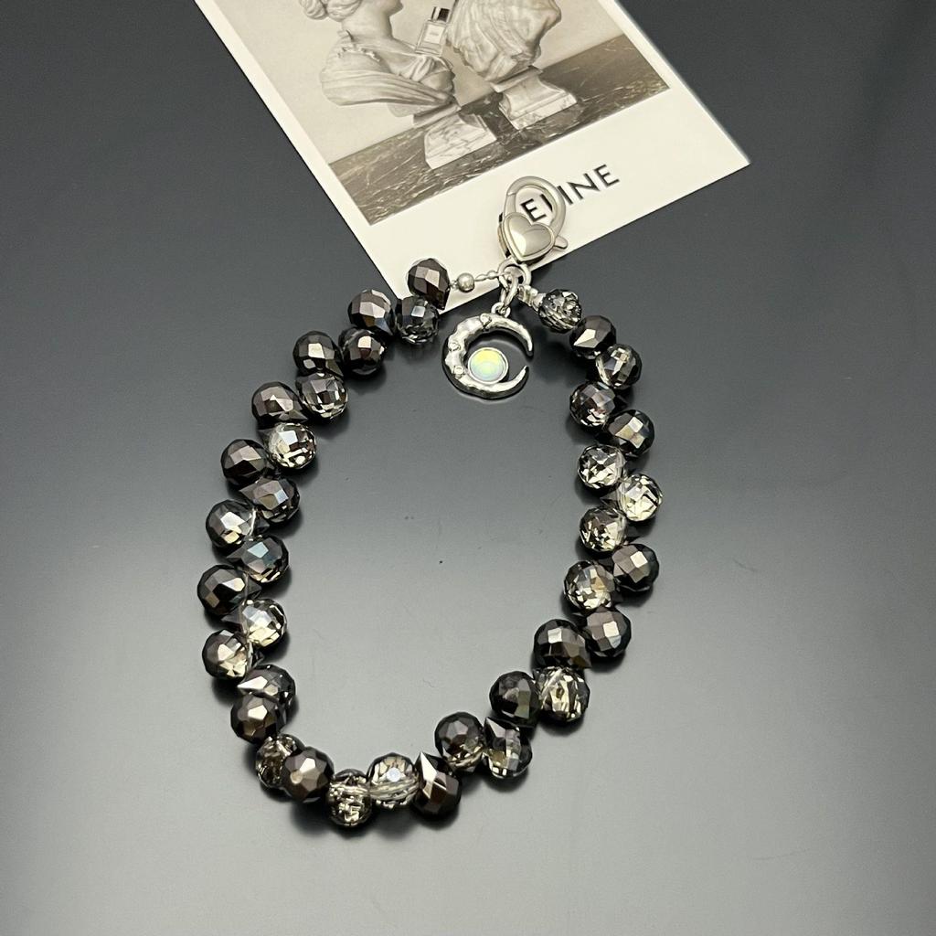 Elegant Women's Crystal Water Drop Beaded Phone Wrist Lanyard