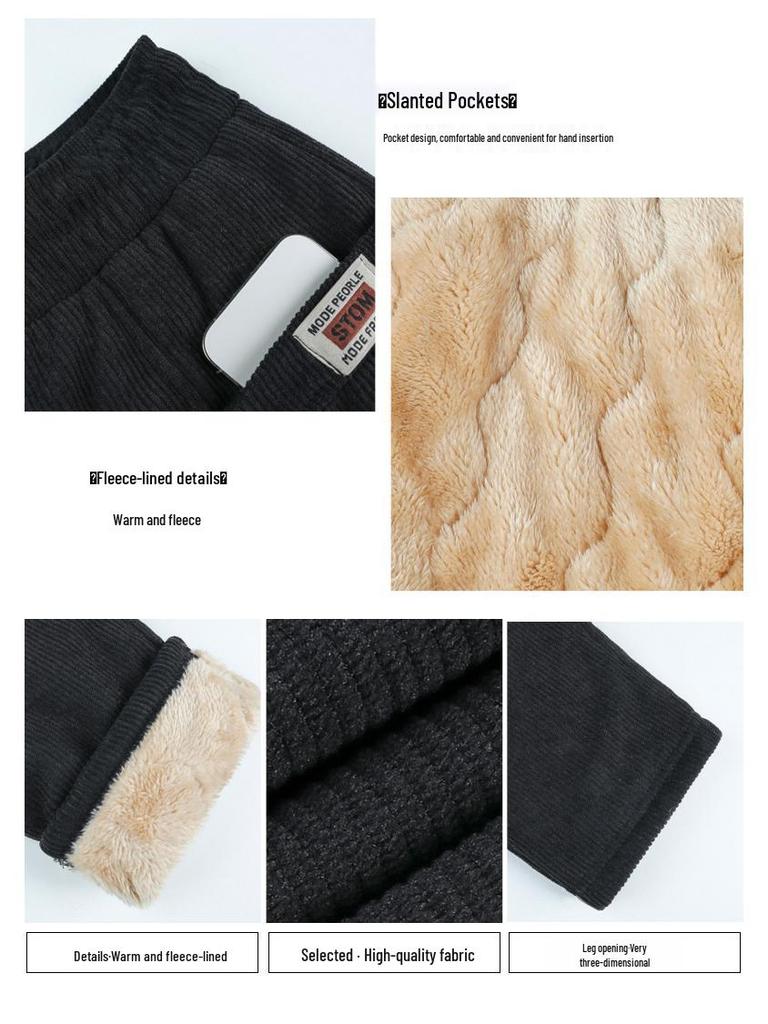 Extra-Warm Fleece Trousers for Middle-Aged and Elderly Women - Winter-Ready, Thickened Cotton, Plus Size