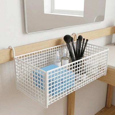 Estante de Almacenamiento Colgante Hueco sin Taladro Soporte Cesta Colgante de Cabecera Hierro Gran Capacidad Puerta Organizador de Dormitorio Ropa de Cama