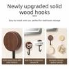 No Drilling Wall Mount Hook Self-Adhesive Reusable Wood Hook Solid Wood Walnut Finish Bathroom Hook Kitchen Organization