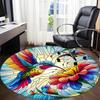 1pc Hummingbird Flowers Office Round Area Rug, Indoor Mat Suitable ForOffice, Under Office Chairs Bedroom Living Room Home Decor, Room Deco D164