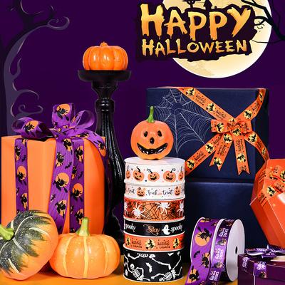Halloween Ribbon, 9-meter Roll, Holiday Party Decoration, Gift Packaging Ribbon, DIY Halloween Ribbon,holiday Decoration Ribbon, Gift Packaging Ribbon
