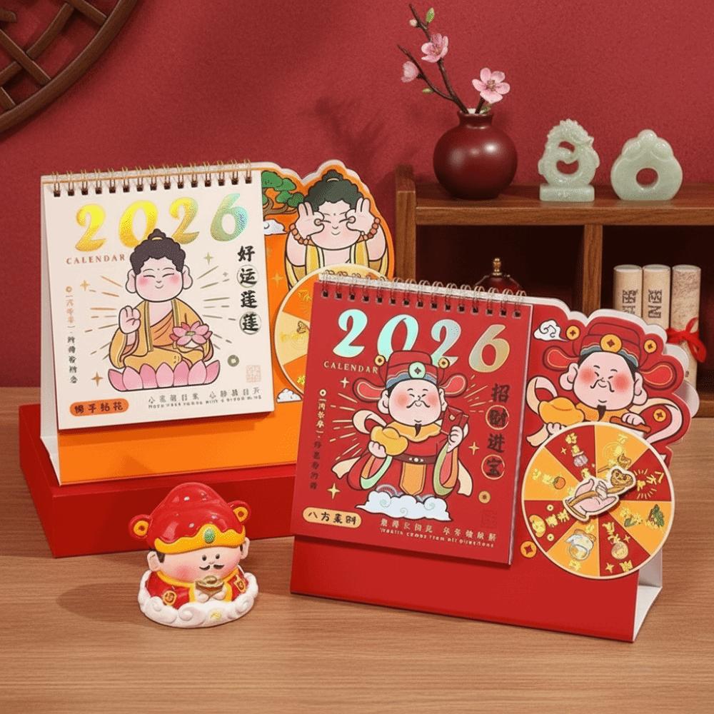 Cartoon Table Calendar Traditional Flip Calendar Memo Pad Chinese Style Calendar Office