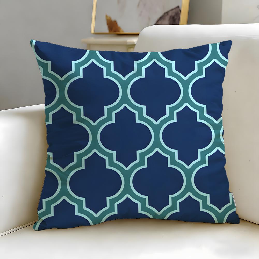 Moroccan Pattern Cushion Cover Soft & Easy-Wash Pillow Case – Versatile For Couch, Bed, Travel And Office