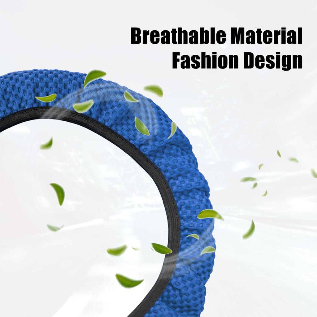 X AUTOHAUX Steering Wheel Cover Universal Elastic Stretch Non-Slip Breathable Microfiber Ice Silk Interior