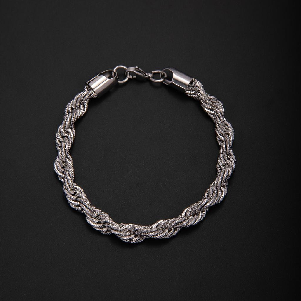 High-Quality Stainless Steel Starry Twisted Bracelet & Necklace - Trendy Men's Luxury Chain