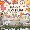 Cute Happy Birthday Photography Backdrop Cake Candy Gift Party Hanging Banner  Adults Kids