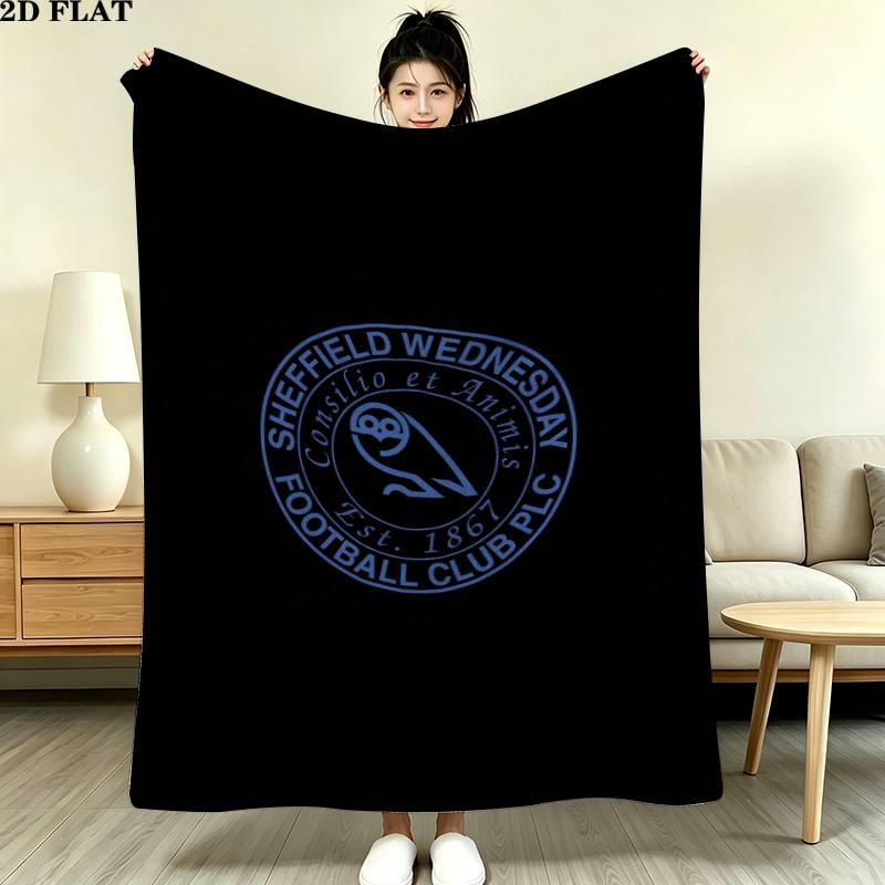 Sheffield Wednesday Druck Flanelldecke, Hohe Qualität, Bequem für alle Jahreszeiten, Heimdekoration, Wärme und Komfort, Perfekt für Weihnachtsgeschenke