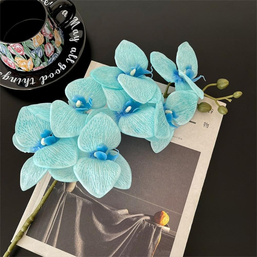 

76cm Simulation Flower Real Touch Plant Fake Phalaenopsis Flower Silk Flower Wedding Decoration светло-синий