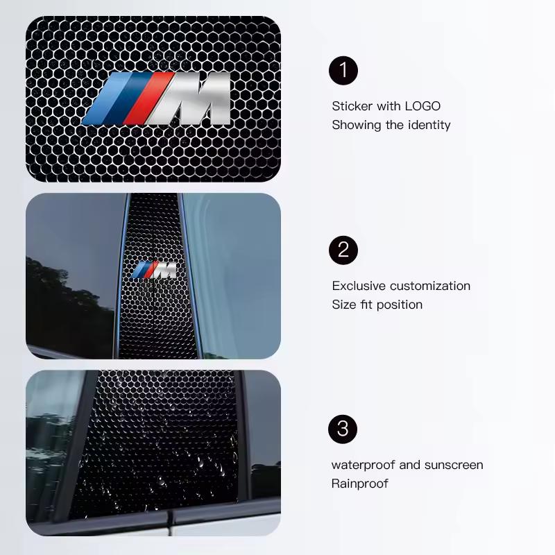 1 pair BMW-M-Emblem Car Door Center Column Sticker B-pillar Decal for BMW M Performance F30 F10 E90 F20 E46 X5 X6 X7 Accessories FY0