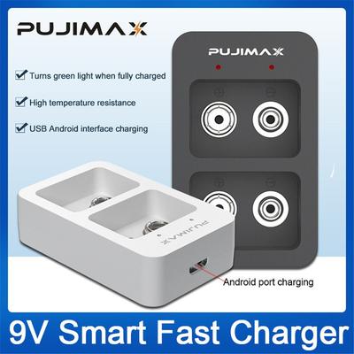 2 Slots 9V Smart Fast Battery Charger With LED Indicators USB Cable For 9V Ni-MH/Ni-Cd/Li-ion Rechargeable Batteries