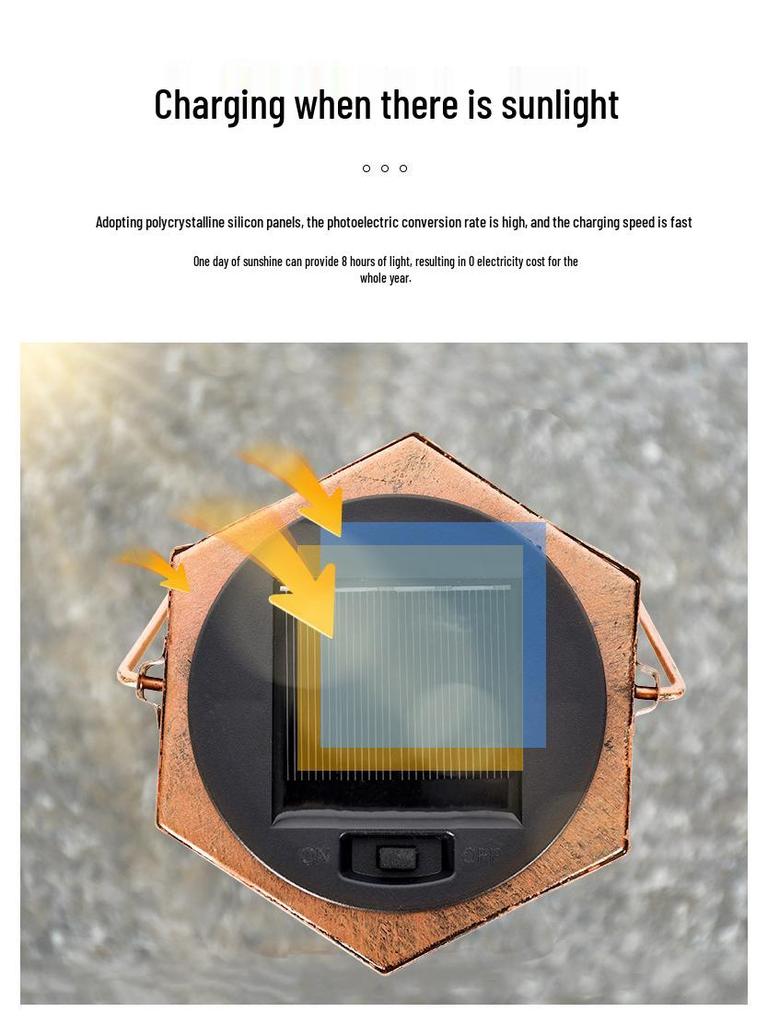 Outdoor Solar Wrought Iron Lantern: Waterproof Hollow Projection Table Lamp for Courtyard and Garden