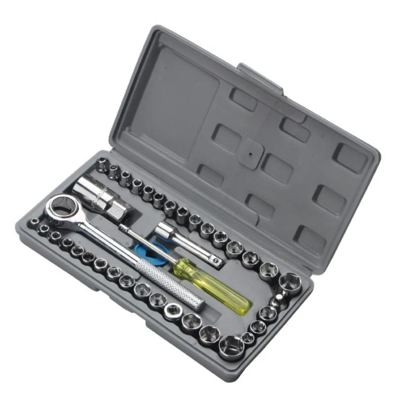 2026 New 40-piece Set of Automotive and Motorcycle Combination Tool Socket Set Toolbox, Wrench Socket Combination Tool BagOutils