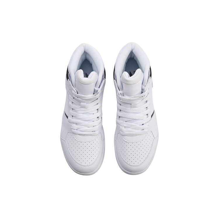 Li Ning Non-Slip Wear-Resistant Lightweight High-Top Skate Shoes Women Sneakers White Black AGCN358-3