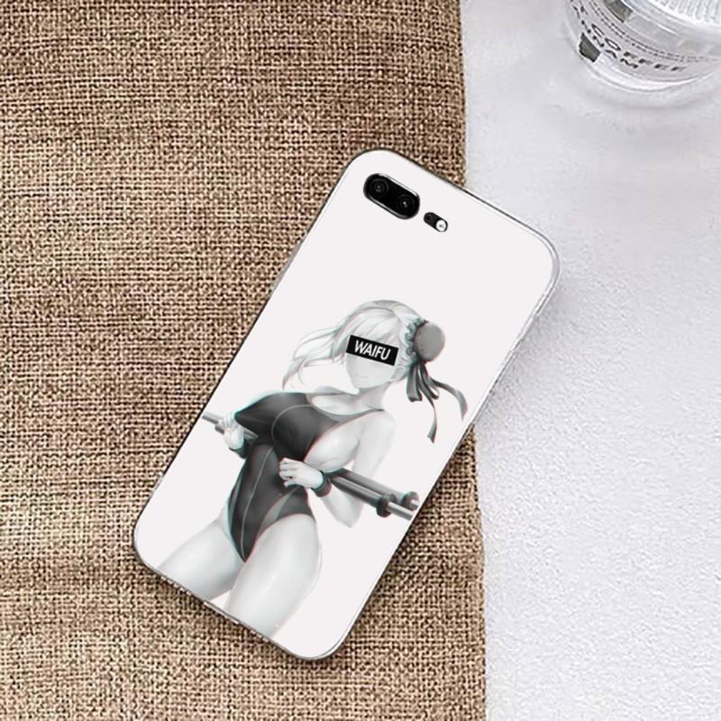 Hentai Harajuku Anime Girl Case Phone Case For Huawei P50 P40 P30 Pro Mate 40 30 Pro Nova 8 8i Y7P Honor Transparent Phone Cover