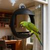 Window Bird Feeder Round Black Frame Bird Feeder with Suction Cup 3D Printed Birdseed Holder for Garden Backyard Viewing Bird Watching
