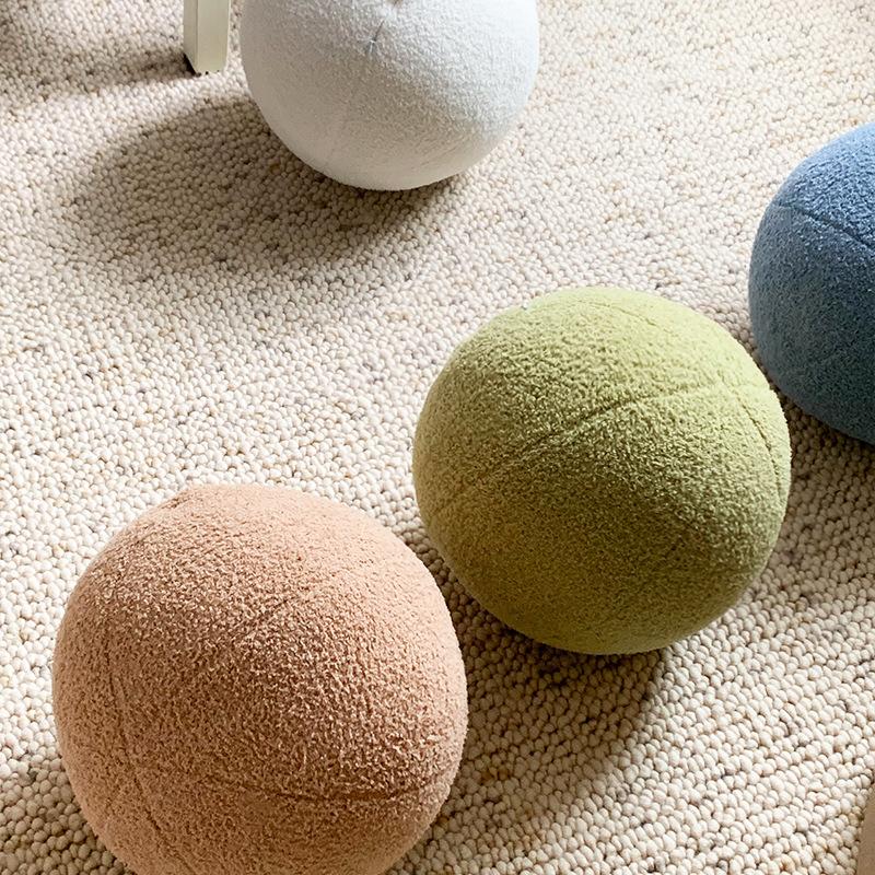 Ins Minimalist Living Room Sofa Ball Shaped Pillow Decoration Home Decoration Cushion Fun Ball Shaped Plush Car Cushion