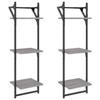 VidaXL 3-Tier Wall Shelves with Bars 2 Pcs Sonoma Grey 836261