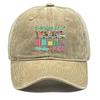 Battery Life Of A TEACHER" Print Adjustable Sun Hat, "Monday-Friday" Flat Cap Retro Non-Stretch Fabric Unisex Breathable Snapback Baseball Hat