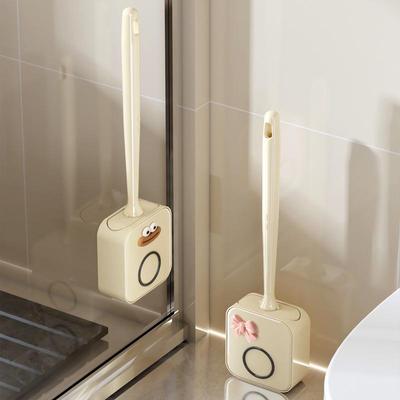 Lux Wall-Mounted Silicone Toilet Brush Set - No Dead Angles