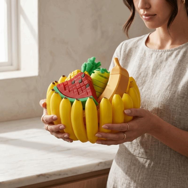 Creative Banana Shaped Storage Bowl Large Capacity Multifunctional For Fruit Snack Storage Home Decor
