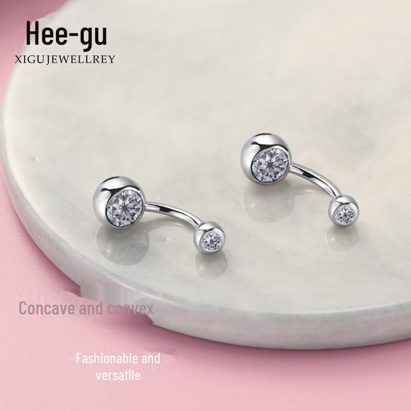 S925 Silber Europäischer und amerikanischer modischer runder Bauchnabelring - Sexy, personalisierter Piercingschmuck