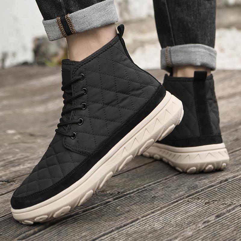 Fashion Fashion Autumn Winter New Fleece Warm High Top Leather Boots Outdoor Flat Bottomed Comfort Men Casual Boot Quality Chelsea Boots
