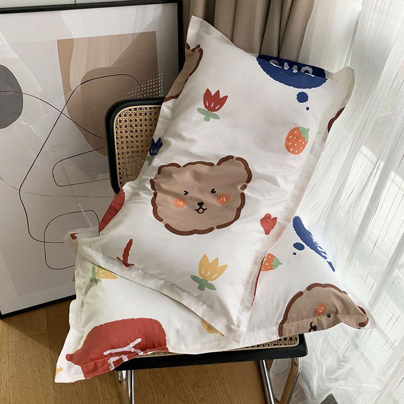 

2 шт., наволочка из чистого хлопка, студенческое общежитие, не скатывается, не выцветает, мягкие наволочки с героями мультфильмов 2Pcs