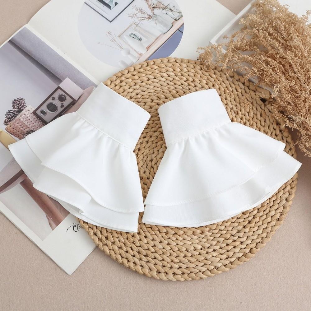 Ruffles Pleated Fake Sleeves Chiffon Fake Flared Sleeves Hand Wrist Cuffs Blouse Wrist Warmers