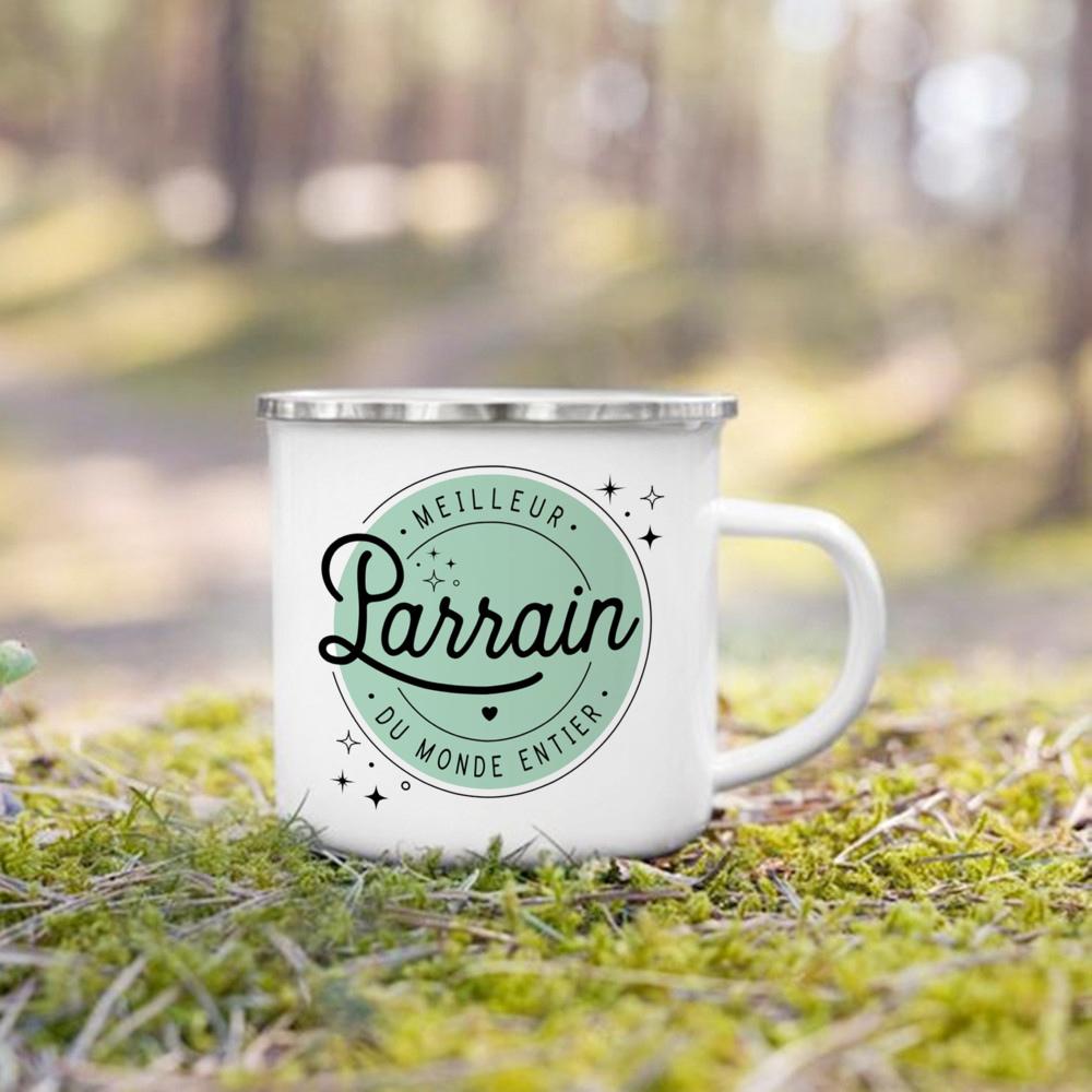 Bester Pate & Beste Patin der Welt Französischer Druck Emaille-Tassen Bruder Schwester Freunde Geschenke Trinken Milch Kaffee Tasse Camping Tasse