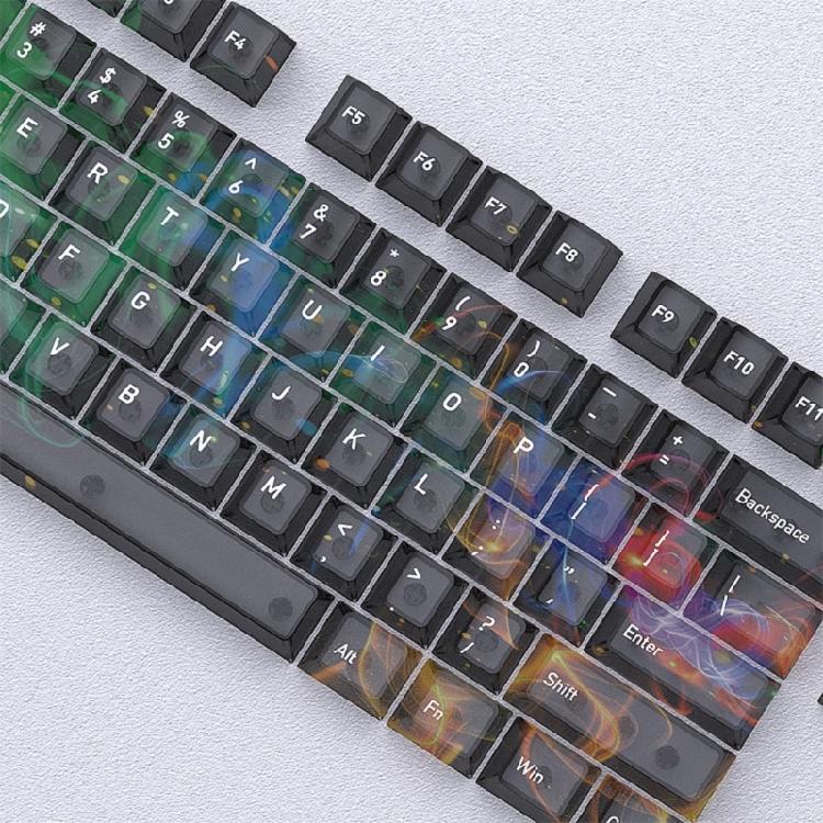115 Key Full Set Clear PC Keycaps With Coating Dye-sublimation Keycap Enhances Durability And Light Diffusions