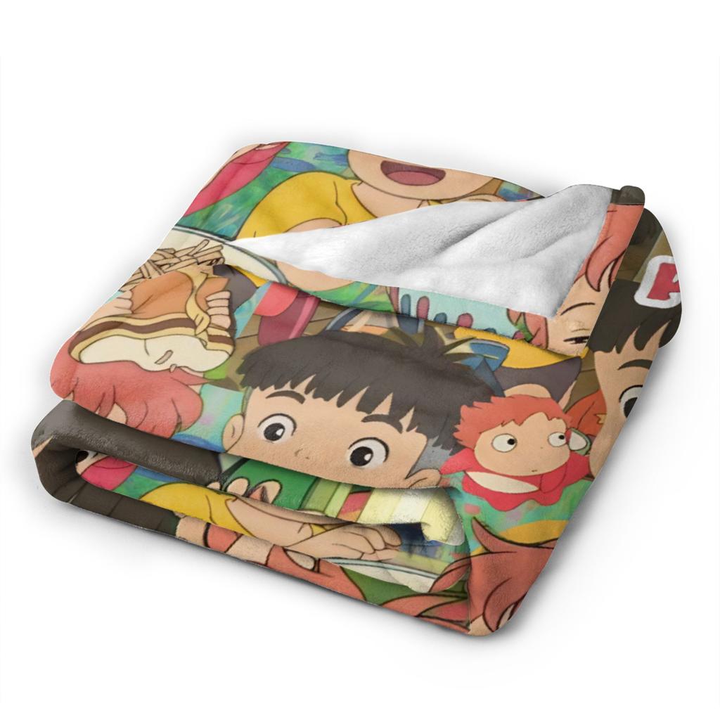 P-Ponyo Anime Film Blanket Super Soft Cozy  Throw Blankets for Couch 50x60 Inch Multi-size Quilt