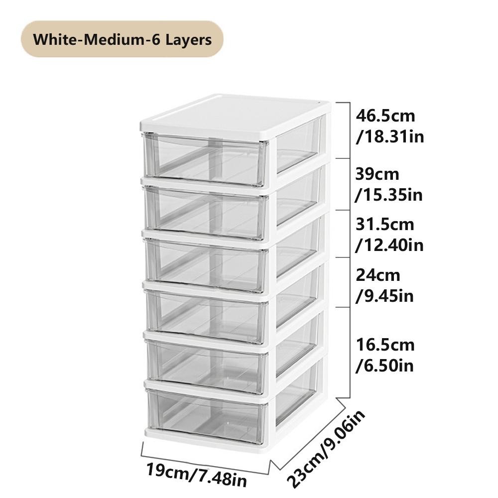 4/6Layers Medium Desktop Storage Box with Drawer Heightened Table Organizer Plastic Office Storage Cabinet  for Home Stationery